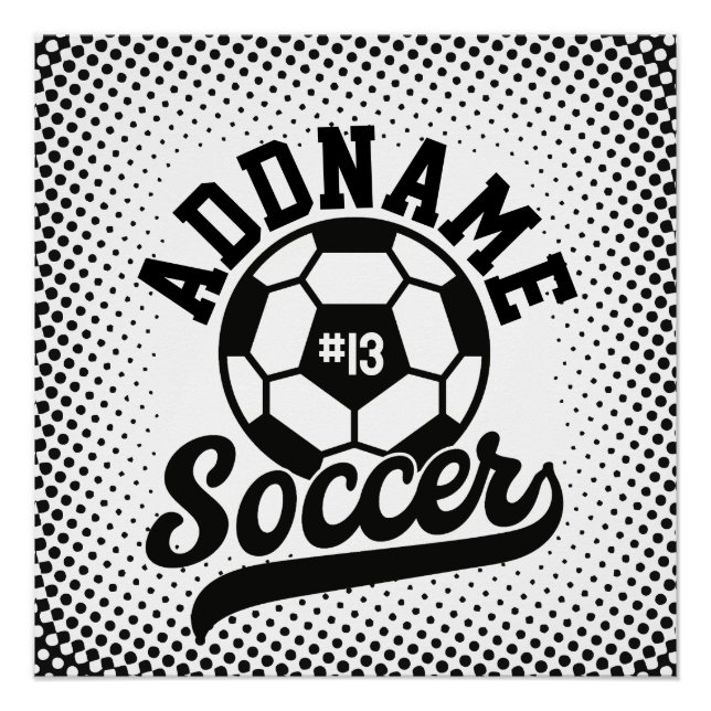 Soccer Player ADD NAME Football Team Personalised Poster (Front)
