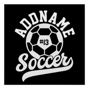 Soccer Player ADD NAME Football Team Personalised Poster
