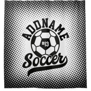 Soccer Player ADD NAME Football Team Personalised Shower Curtain
