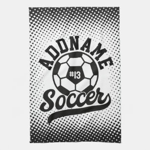 Soccer Player ADD NAME Football Team Personalised Tea Towel