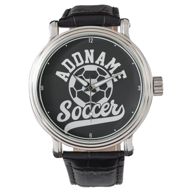 Soccer Player ADD NAME Football Team Personalised Watch (Front)