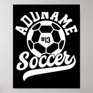 Soccer Player Add Name Football Team Personalized  Poster