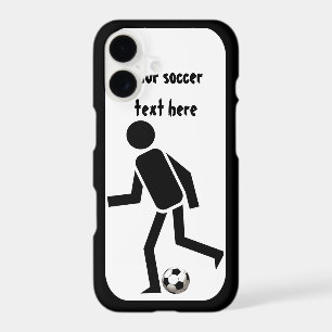 Soccer player and ball black and white custom