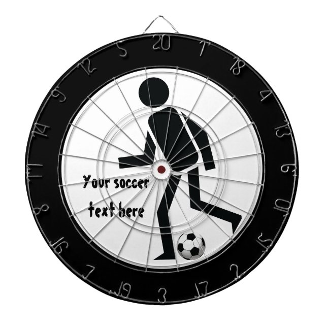 Soccer player and ball custom dartboard (Front)
