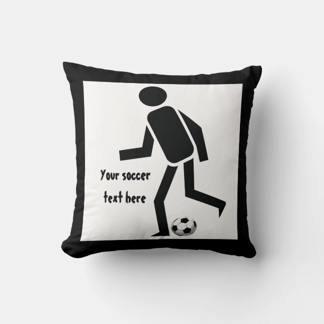 Soccer player and ball custom gift cushion (Front)