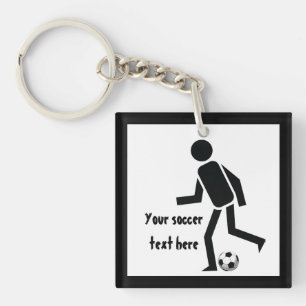 Soccer player and ball custom gift key ring