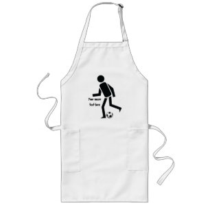 Soccer player and ball custom gift long apron