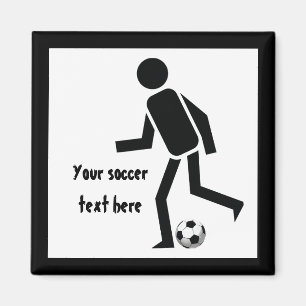 Soccer player and ball custom gift magnet