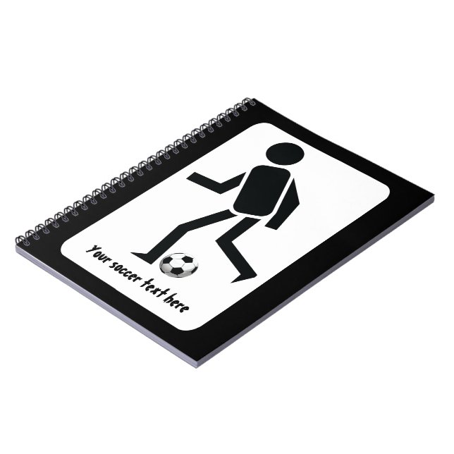 Soccer player and ball custom gift notebook (Left Side)
