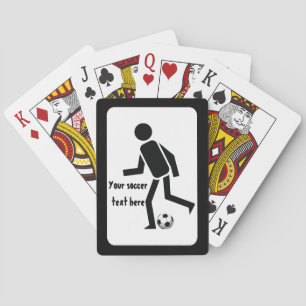Soccer player and ball custom gift playing cards