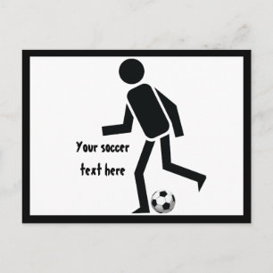 Soccer player and ball custom gift postcard