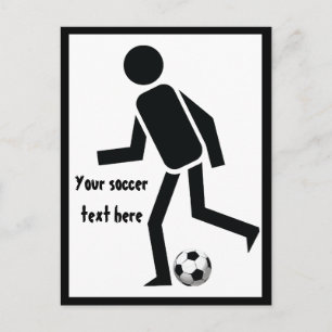Soccer player and ball custom gift postcard