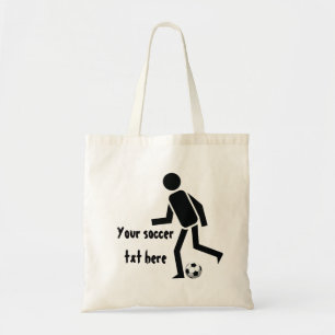Soccer player and ball custom gift tote bag