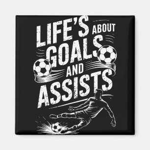 Soccer Player And Goal Keeper, Life About Goals An Magnet