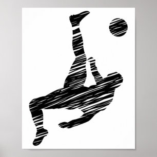 Soccer Player And Soccer Fan Motif Vintage Poster