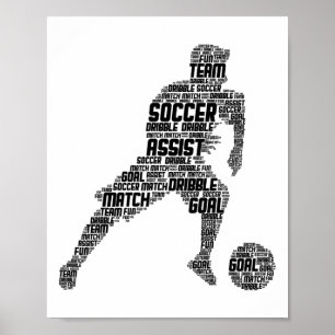 Soccer Player Boys Men Kids Poster