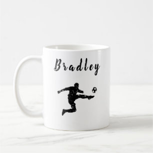 Soccer Player Champ Ball Kick Grunge Personalised Coffee Mug