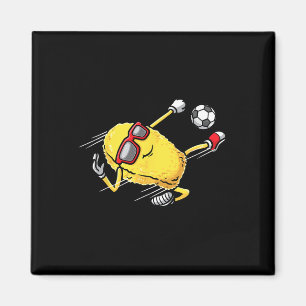 Soccer Player Chicken Nugget Playing Soccer Girls Magnet