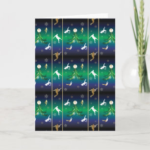 Soccer Player Christmas Snowflake Pattern Card