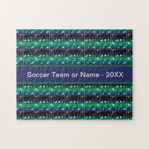 Soccer Player Christmas Snowflake Pattern Jigsaw Puzzle