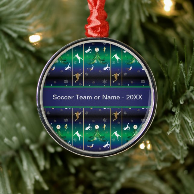 Soccer Player Christmas Snowflake Pattern Metal Or Tree Decoration (Tree)