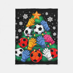 Soccer Player Christmas Tree Light Xmas Soccer Lov Fleece Blanket