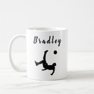 Soccer Player Coach Ball Kick Grunge Personalised Coffee Mug