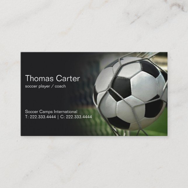 Soccer Player Coach Football Camp International Business Card (Front)