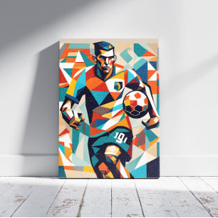 Soccer Player CubismCanvas Print