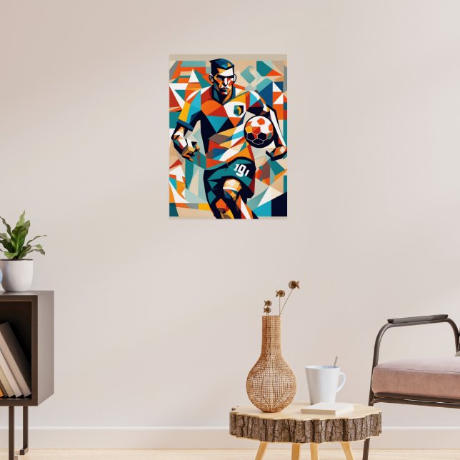 Soccer Player Cubist Poster (Living Room 3)