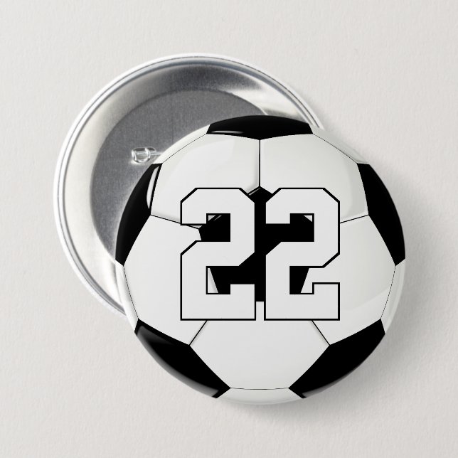 Soccer Player Custom Jersey Number/Text Sports Fan 7.5 Cm Round Badge (Front & Back)