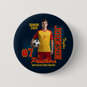 Soccer Player Custom Photo Senior Night Sports 6 Cm Round Badge