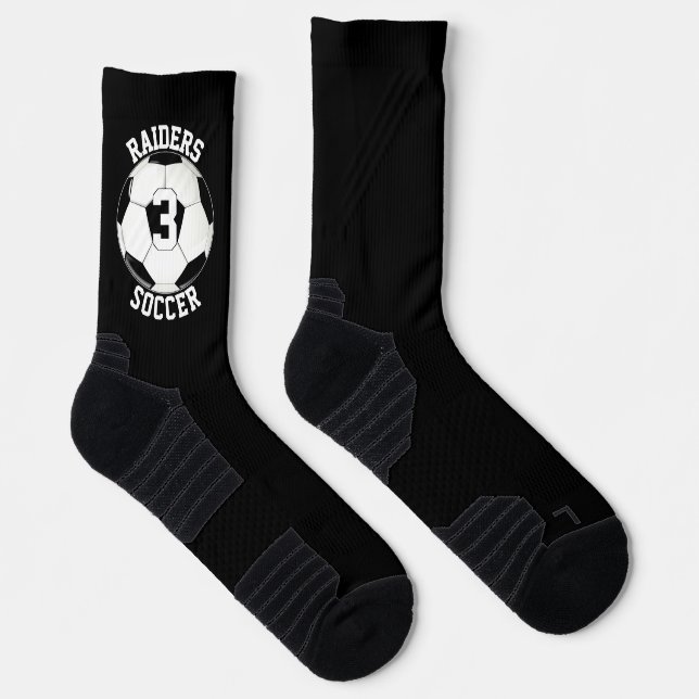 Soccer Player Custom Team Name & Number Sports Socks (Right)