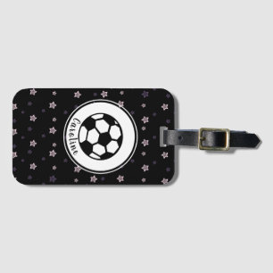Soccer Player Cute Star Pattern Girls Personalised Luggage Tag