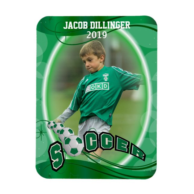 Soccer Player - Decorative Photo Print Template Magnet (Vertical)