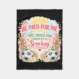 Soccer Player Easter Jesus Risen Resurrection Girl Fleece Blanket