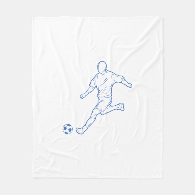 soccer player fleece blanket (Front)