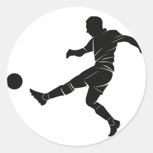 Soccer Player Football Sports Ball Game Kick Classic Round Sticker