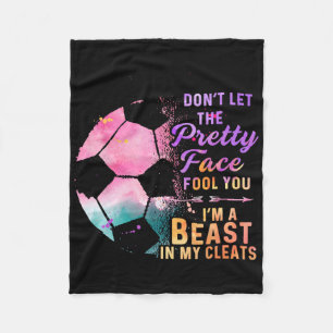 Soccer Player For Girl Goalkeeper Kick Sister Moth Fleece Blanket