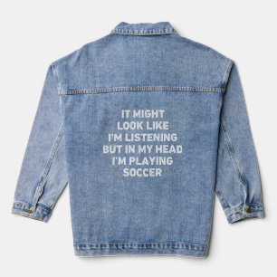 Soccer Player Funny Denim Jacket
