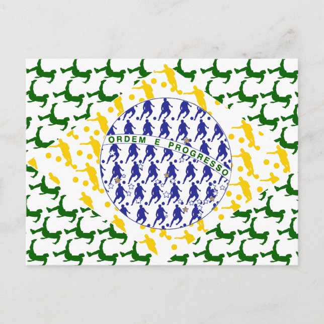 Soccer player Futebol team flag of brazil art gift Postcard (Front)