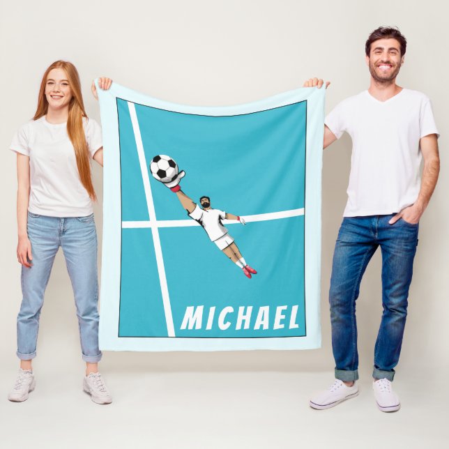 Soccer Player Goalie Goalkeeper Trendy Graphic Fun Fleece Blanket (In Situ)