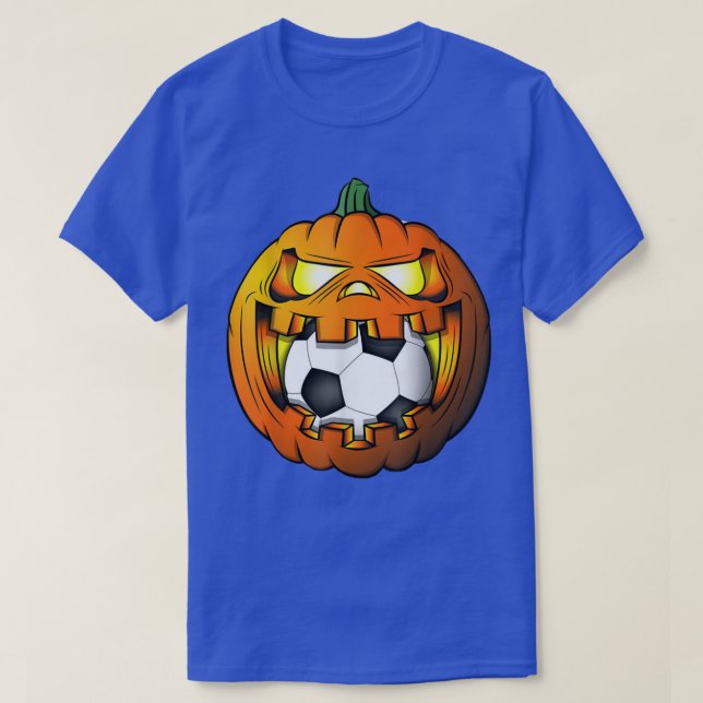 Soccer Player Halloween Pumpkin Skeleton Tees Kids (Design Front)