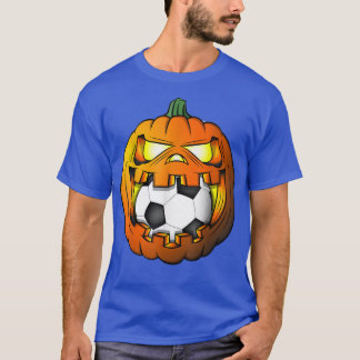 Soccer Player Halloween Pumpkin Skeleton Tees Kids