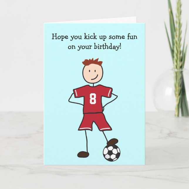 Soccer Player Happy Birthday Card (Front)