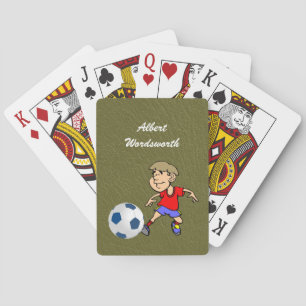 Soccer - Player image and Ball - Personalize Playing Cards