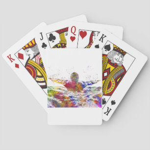 Soccer player in watercolor playing cards