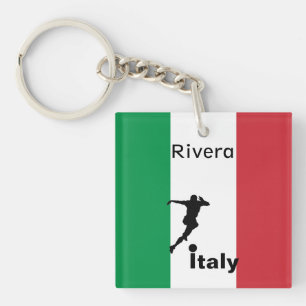 Soccer Player, Italy customisable Key Ring
