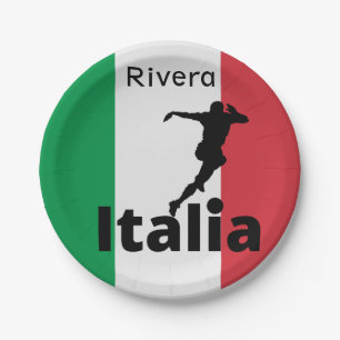 Soccer Player, Italy customisable Paper Plate