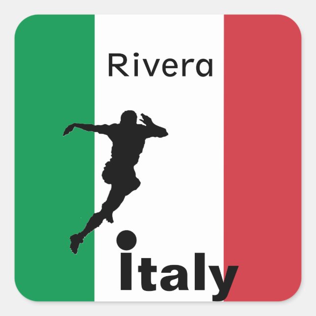 Soccer Player, Italy customisable Square Sticker (Front)